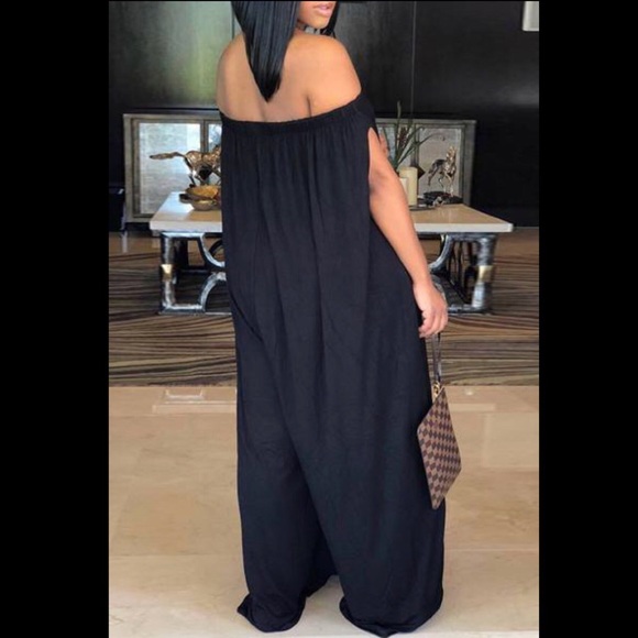 2X Plus Size Black Baggy Jumpsuit Romper - Picture 3 of 8